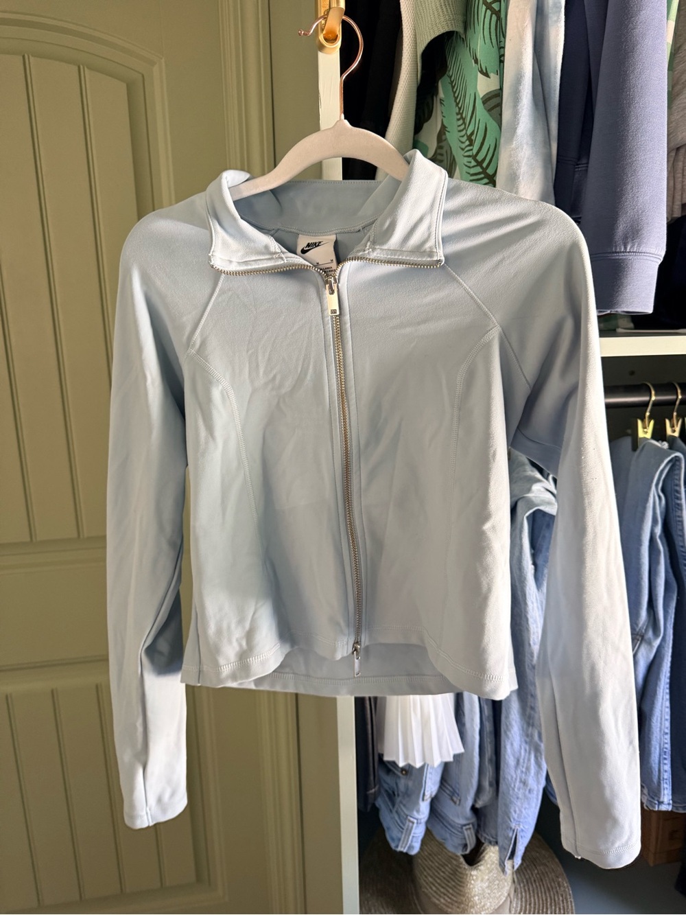 Nike Pale Blue Zip-Up Crop Jacket